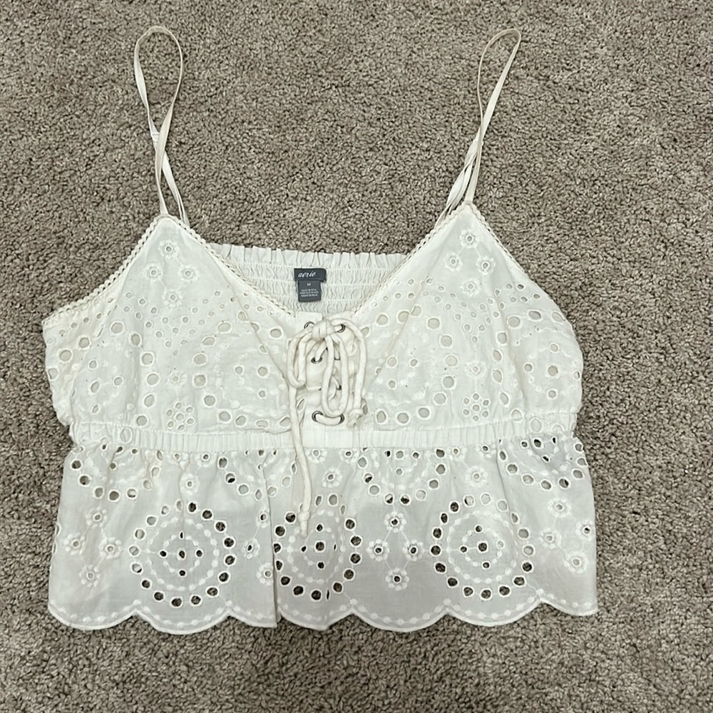 Aerie lace cropped tank